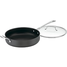 Cuisinart Chefs Classic Aluminum/Stainless Steel 5 Qt. Frying Pan, Black (6433-30H)