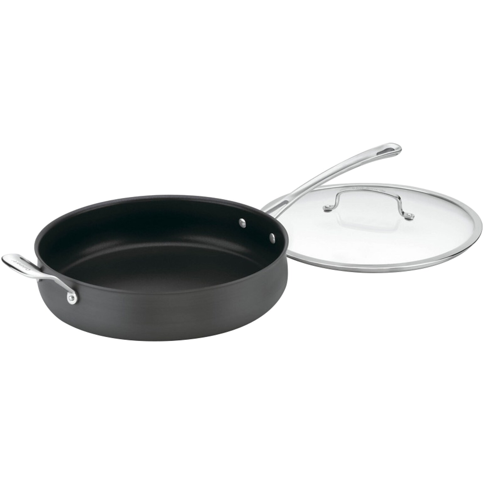 Cuisinart Chefs Classic Aluminum/Stainless Steel 5 Qt. Frying Pan, Black (6433-30H)