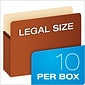 Pendaflex Smart Shield Reinforced File Pocket, 5 1/4" Expansion, Legal Size, Redrope, 10/Box (1536GAM)