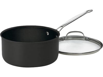 Cuisinart Chefs Classic Aluminum 4 Qt. Saucepan with Cover, Black (6194-20)