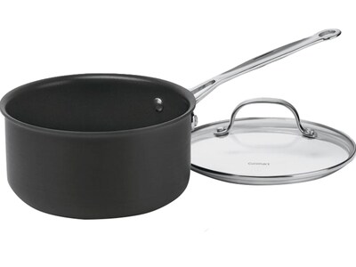 Cuisinart Chefs Classic Aluminum 2 Qt. Saucepan with Cover, Black (619-18)