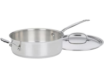 Cuisinart Chefs Classic Stainless Steel 3.5 Qt. Sauté Pan with Helper Handle and Cover, Silver (733