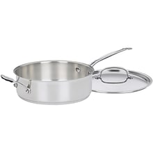 Cuisinart Chefs Classic Stainless Steel 3.5 Qt. Sauté Pan with Helper Handle and Cover, Silver (733