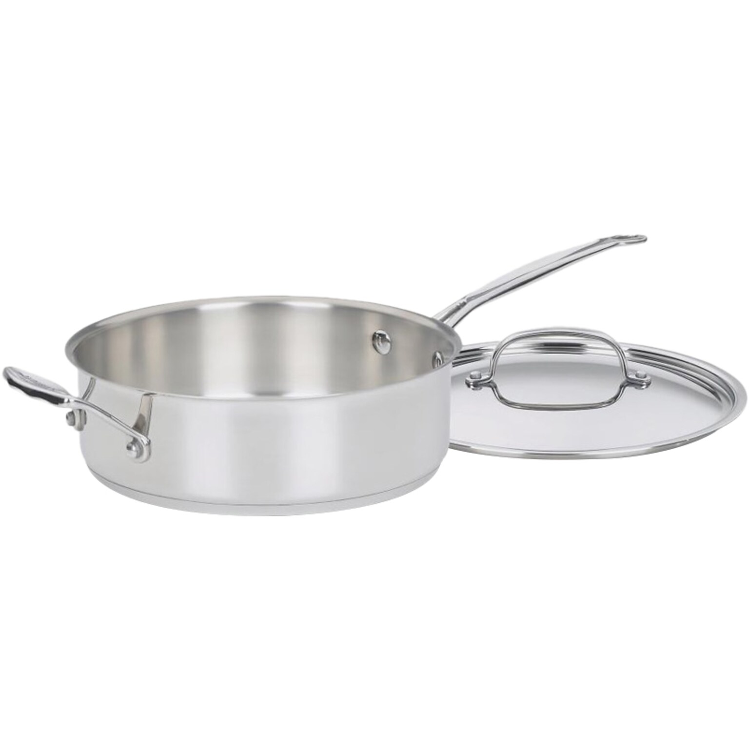 Cuisinart Chefs Classic Stainless Steel 3.5 Qt. Sauté Pan with Helper Handle and Cover, Silver (733-24H)
