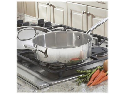 Cuisinart Chefs Classic Stainless Steel 3.5 Qt. Sauté Pan with Helper Handle and Cover, Silver (733