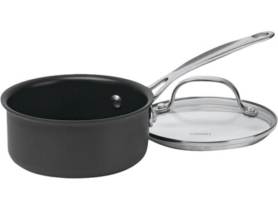 Cuisinart Chefs Classic Aluminum 1 Qt. Saucepan with Cover, Black (619-14)