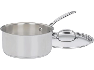 Cuisinart Chefs Classic Stainless Steel 3 Qt. Saucepan with Cover, Silver (7193-20)