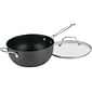 Cuisinart Chef's Classic Anodized 4 Qt. Frying Pan with Cover and Helper Handle, Black (6354-24H)