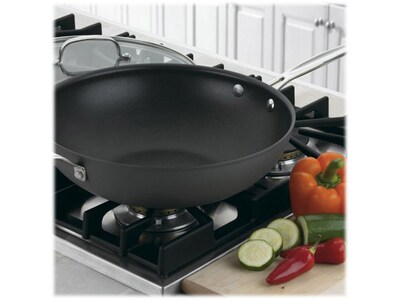 Cuisinart Chef's Classic Anodized 12.5" Stir-Fry Pan with Cover and Helper Handle, Black (626-32H)