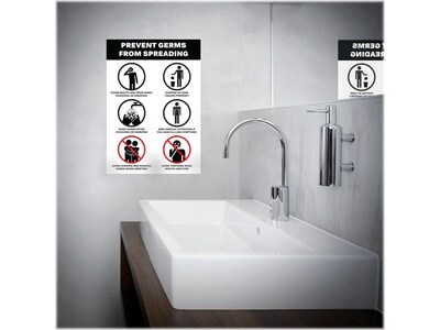 Avery Safety Wall Sign, 7" x 10", White/Black, 5/Pack (83174)