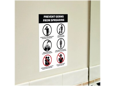 Avery Safety Wall Sign, 7" x 10", White/Black, 5/Pack (83174)