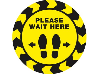 Avery Social Distance Floor Decal, 10.5 x 10.5, Yellow/Black, 5/Pack (83020)