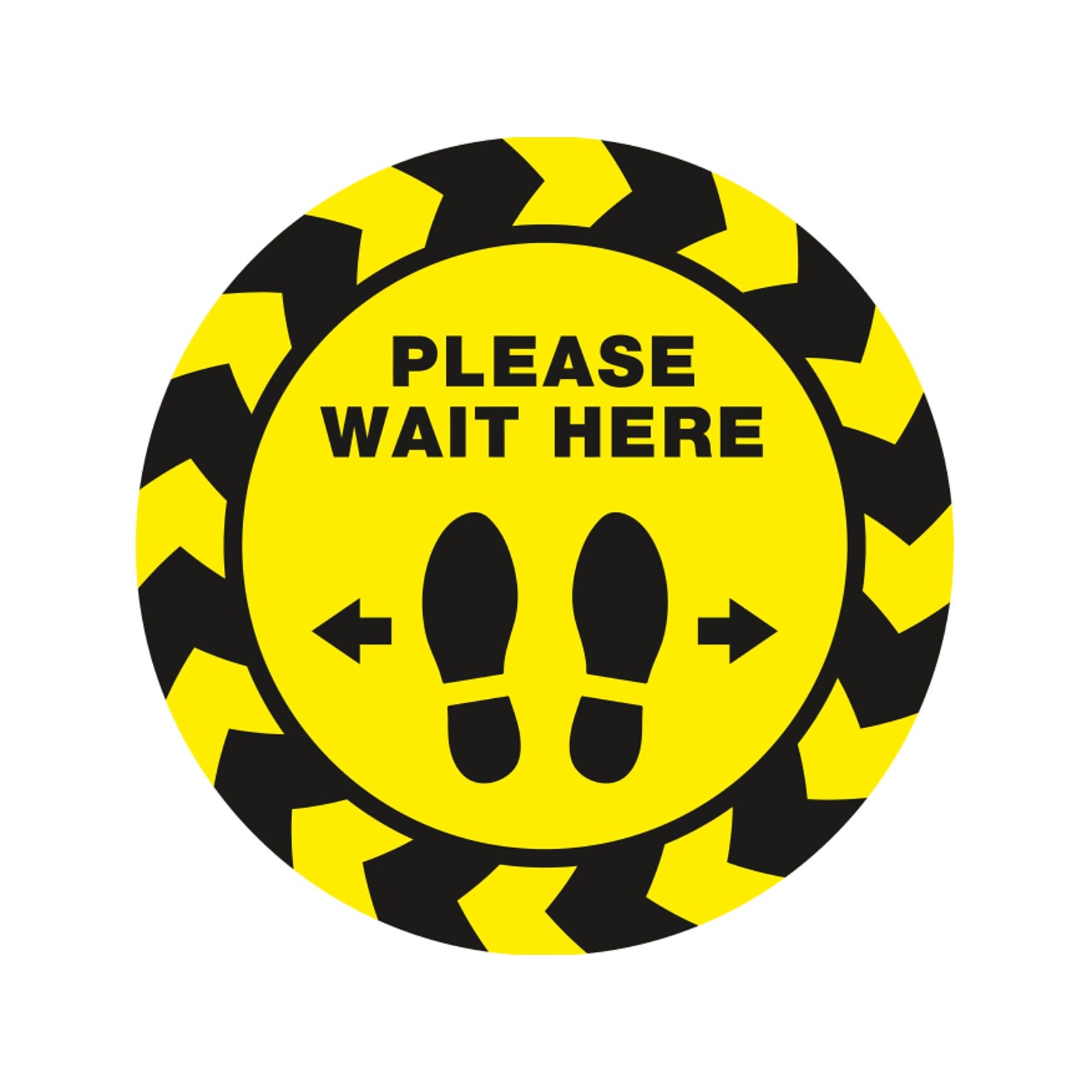 Avery Social Distance Floor Decal, 10.5 x 10.5, Yellow/Black, 5/Pack (83020)