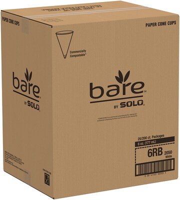 Solo Bare® Eco-Forward® Cold Cups, 6 oz., White, 5000/Carton (6RB-2050/GR2050)