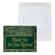 Custom Thank You Referral Marble with Foil Greeting Cards, With Envelopes, 4-1/4 x 5-3/8, 25 Cards