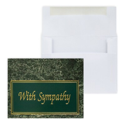 Custom With Sympathy, Foil Greeting Cards, With Envelopes, 4-1/4 x 5-3/8, 25 Cards per Set