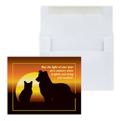 Custom Cat/Dog Memory Sympathy Cards, With Envelopes, 5-3/8 x 4-1/4, 25 Cards per Set