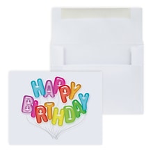 Custom Happy Birthday Balloon Letters Greeting Cards, With Envelopes, 5-3/8 x 4-1/4, 25 Cards per