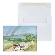 Custom Cat/Dog Rainbow Path Sympathy Cards, With Envelopes, 4-1/4 x 5-3/8, 25 Cards per Set