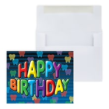 Custom Dental Happy Birthday Greeting Cards, With Envelopes, 5-3/8 x 4-1/4, 25 Cards per Set