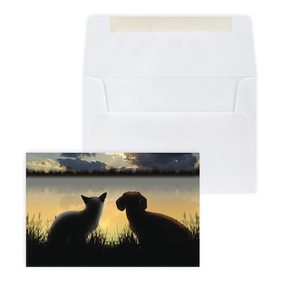 Custom Cat/Dog Reflection Greeting Cards, With Envelopes, 6 x 4, 25 Cards per Set