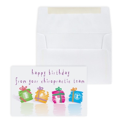 Custom Happy Birthday Chiropractor Greeting Cards, With Envelopes, 4 x 6, 25 Cards per Set