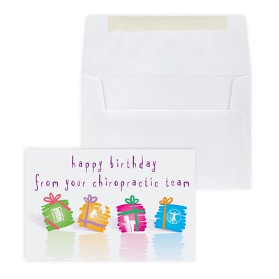 Custom Happy Birthday Chiropractor Greeting Cards, With Envelopes, 4 x 6, 25 Cards per Set