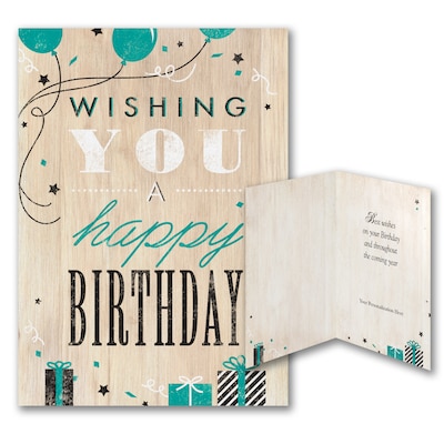 Custom Woodsy Birthday Cards, With Envelopes, 5-5/8 x 7-7/8, 25 Cards per Set