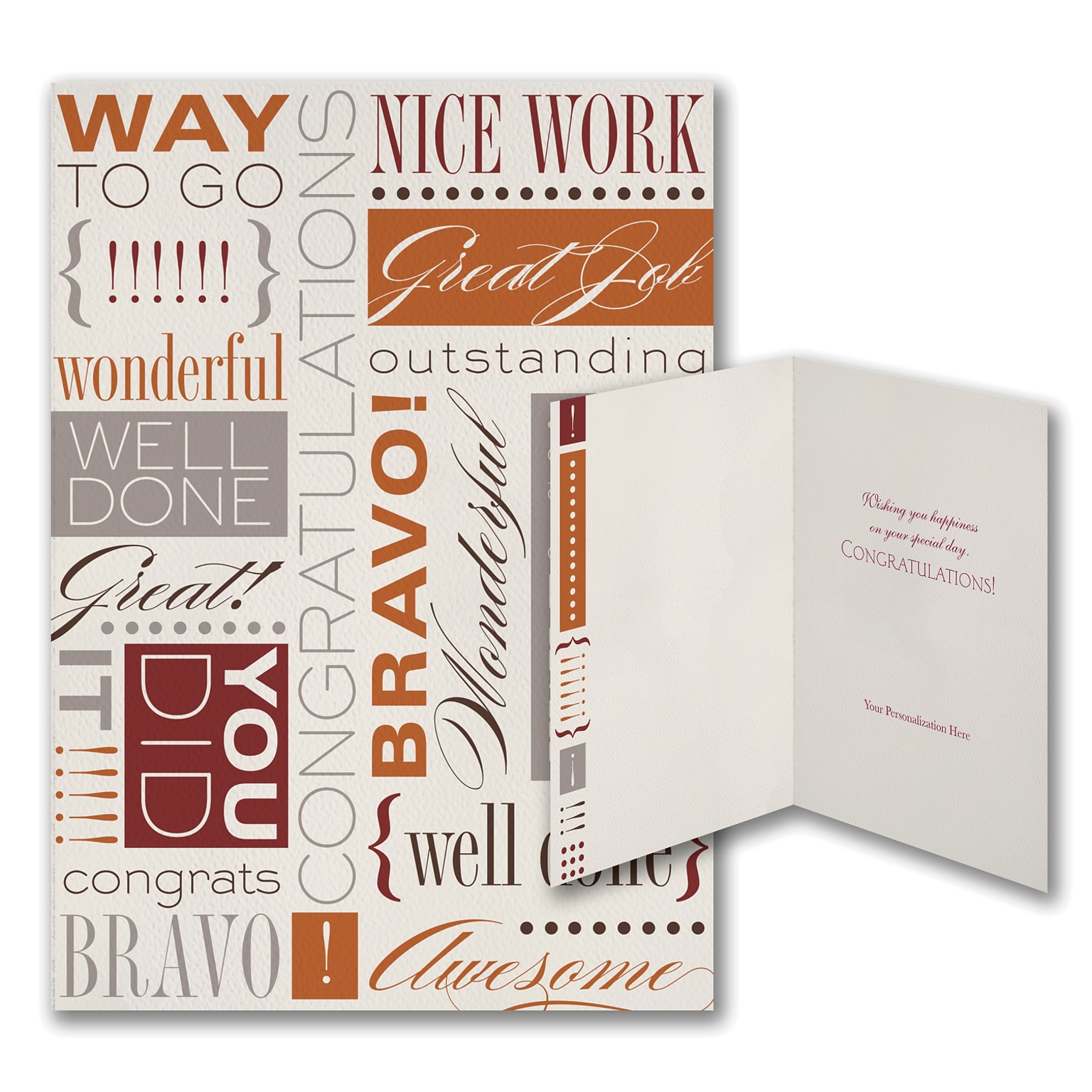 Custom Awesome Job Congratulations Cards, With Envelopes, 5-5/8 x 7-7/8, 25 Cards per Set