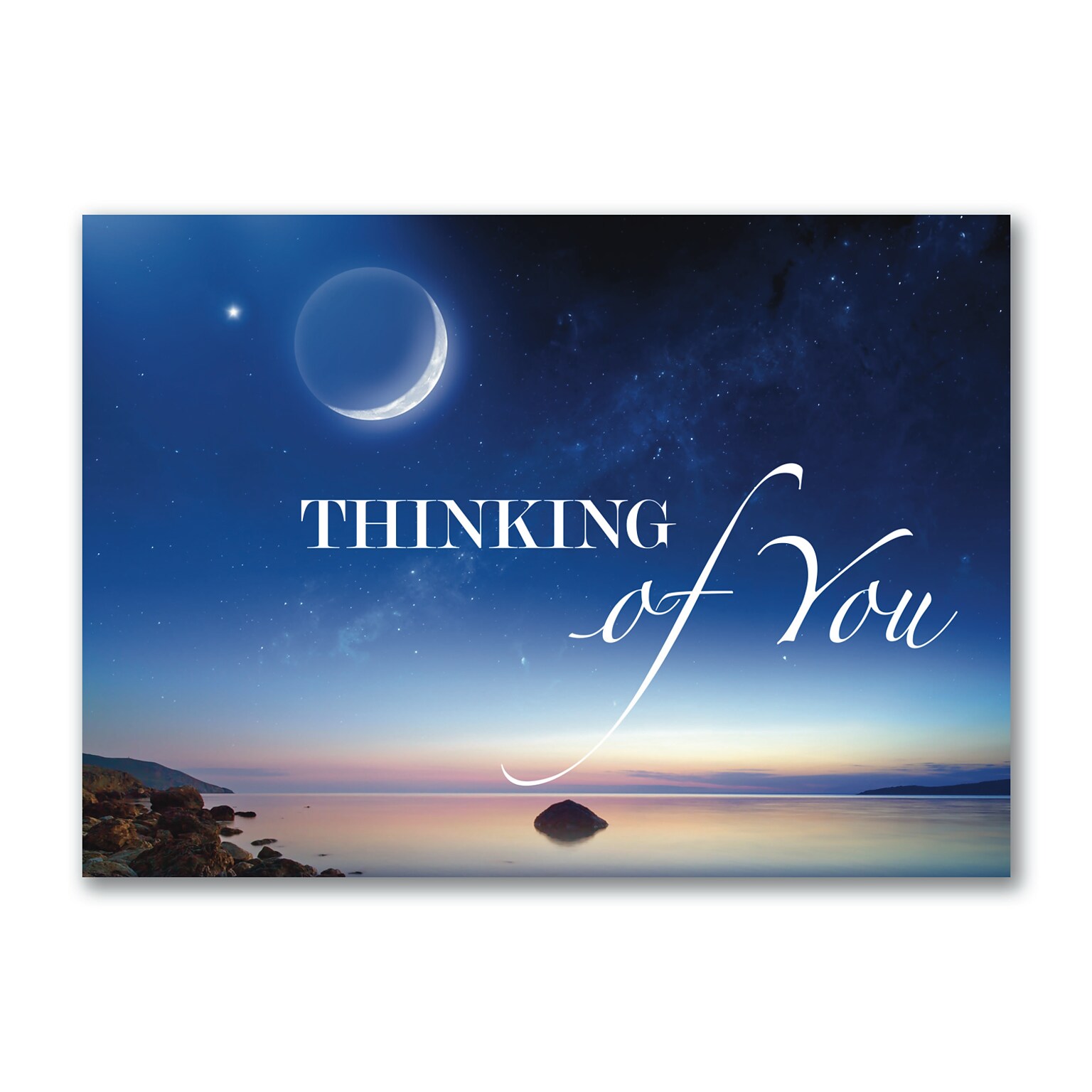 Custom Peaceful Scenery Thinking of You Cards, With Envelopes, 7-7/8 x 5-5/8, 25 Cards per Set