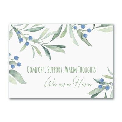 Custom Comfort, Support, Warm Thoughts Sympathy Cards, With Envelopes, 7 x 5, 25 Cards per Set