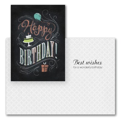 Assorted Birthday Cards, With Envelopes, Various Card Sizes, 50 Cards per Set