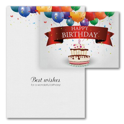 Assorted Birthday Cards, With Envelopes, Various Card Sizes, 50 Cards per Set