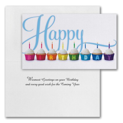 Assorted Birthday Cards, With Envelopes, Various Card Sizes, 50 Cards per Set