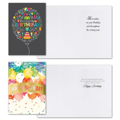Assorted Traditional Birthday Cards, With Envelopes, 7-7/8 x 5-5/8, 50 Cards per Set