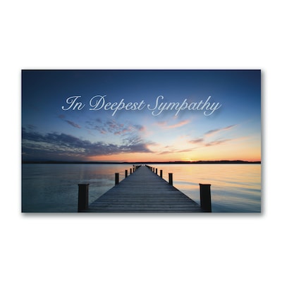 Custom Calming Waters Sympathy Cards, With Envelopes, 8 x 4-11/16, 25 Cards per Set