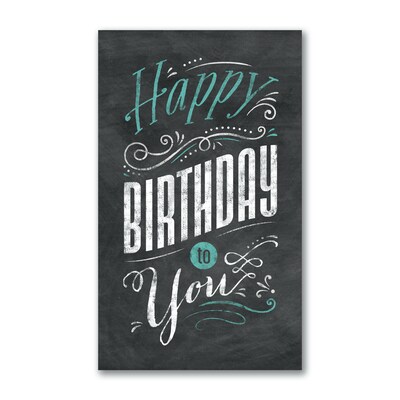 Custom Chalkboard Birthday Cards, With Envelopes, 4-11/16 x 8, 25 Cards per Set