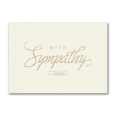 Custom Golden Sympathy Cards, With Envelopes, 7-7/8 x 5-5/8, 25 Cards per Set