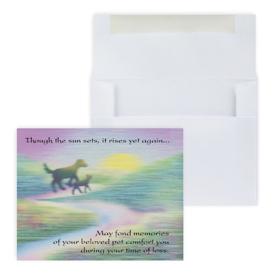 Custom Pet Fond Memories Sympathy Cards, With Envelopes, 4-1/4 x 5-3/8, 25 Cards per Set