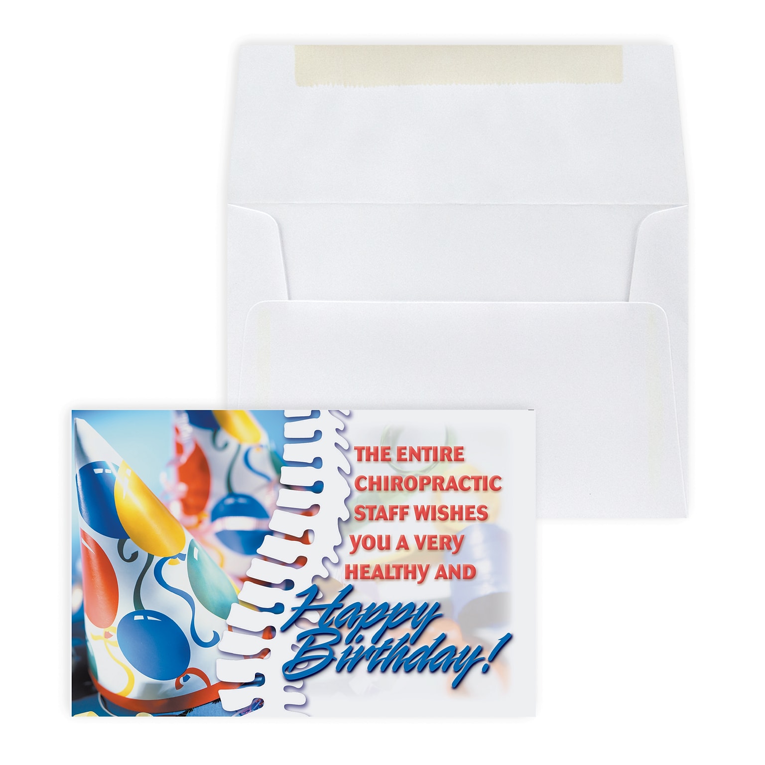 Custom Chiropractic Staff Birthday Greeting Cards, With Envelopes, 4 x 6, 25 Cards per Set