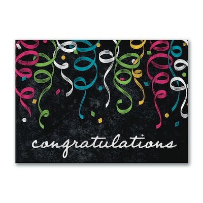 Custom Chalkboard Confetti Congratulations Cards, With Envelopes, 7-7/8 x 5-5/8, 25 Cards per Set