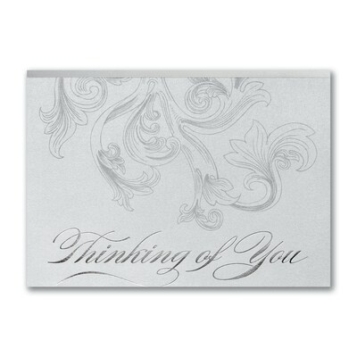 Custom Thinking of You Filigree Thinking of You Cards, With Envelopes, 7-7/8 x 5-5/8, 25 Cards per