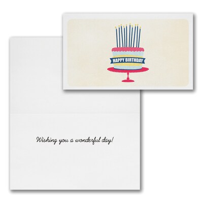 Assorted Economy Birthday Cards, With Envelopes, 8" x 4-11/16", 25 Cards per Set