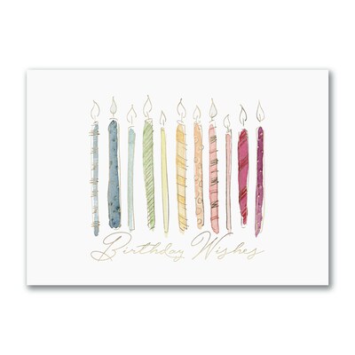 Custom Birthday Candle Wishes Cards, With Envelopes, 7-7/8 x 5-5/8, 25 Cards per Set