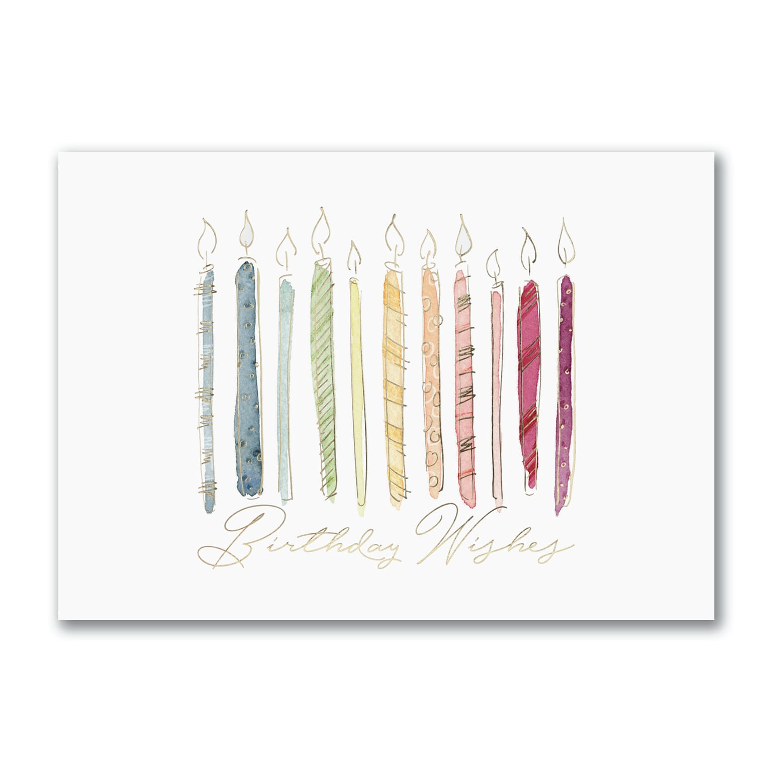 Custom Birthday Candle Wishes Cards, With Envelopes, 7-7/8 x 5-5/8, 25 Cards per Set
