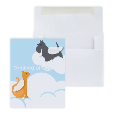 Custom Thinking of You Angel Pets Greeting Cards, With Envelopes, 4-1/4 x 5-3/8, 25 Cards per Set
