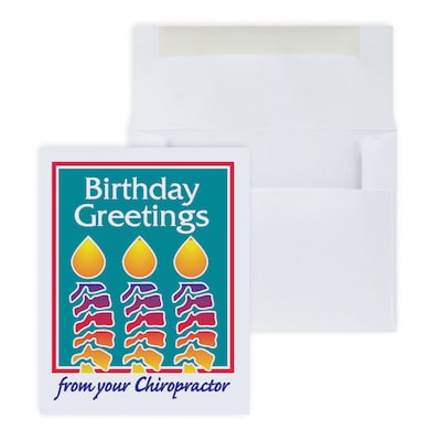 Custom Birthday Greetings Chiropractic Cards, With Envelopes, 4-1/4 x 5-3/8, 25 Cards per Set