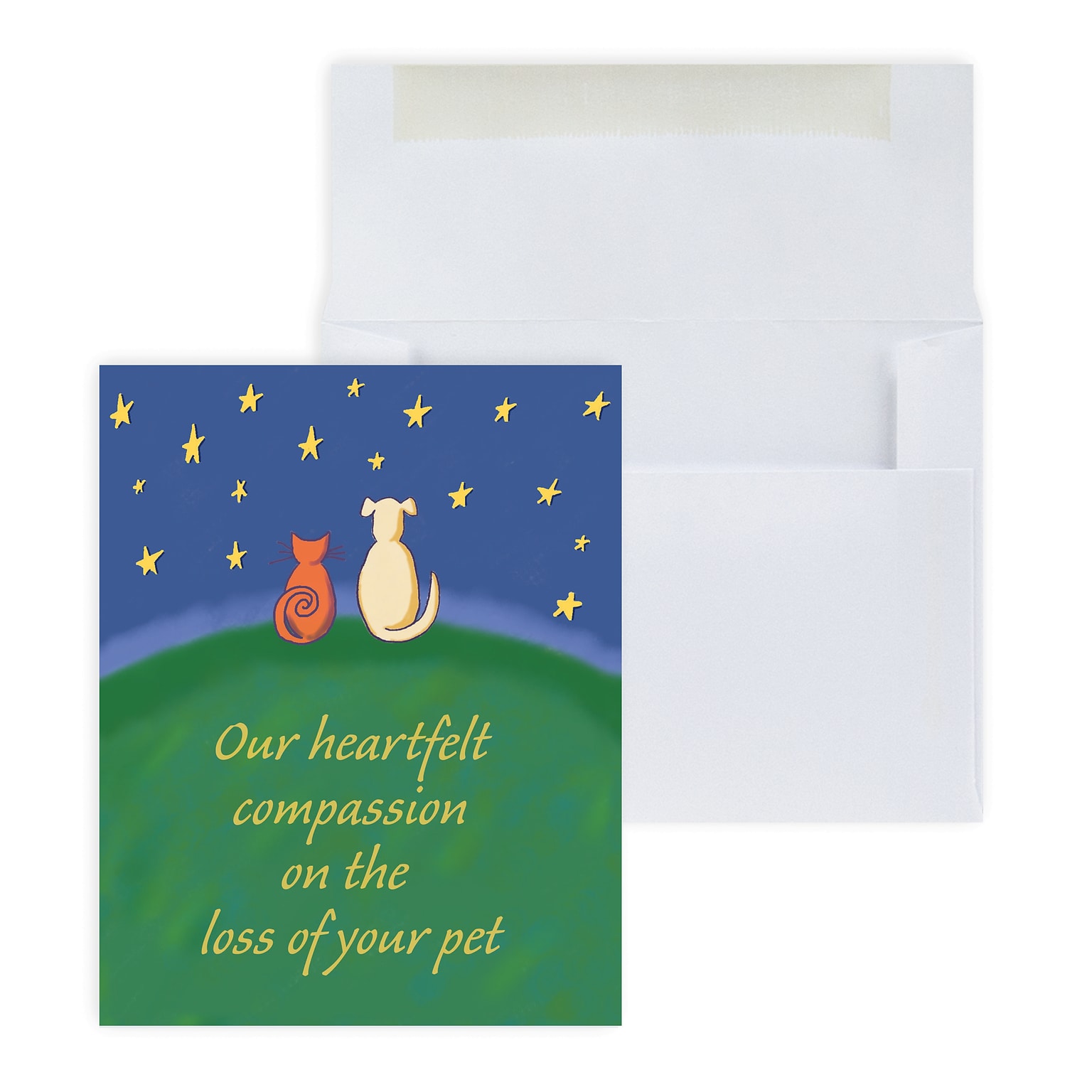Custom Compassion Pet Loss Sympathy Cards, With Envelopes, 5-3/8 x 4-1/4, 25 Cards per Set