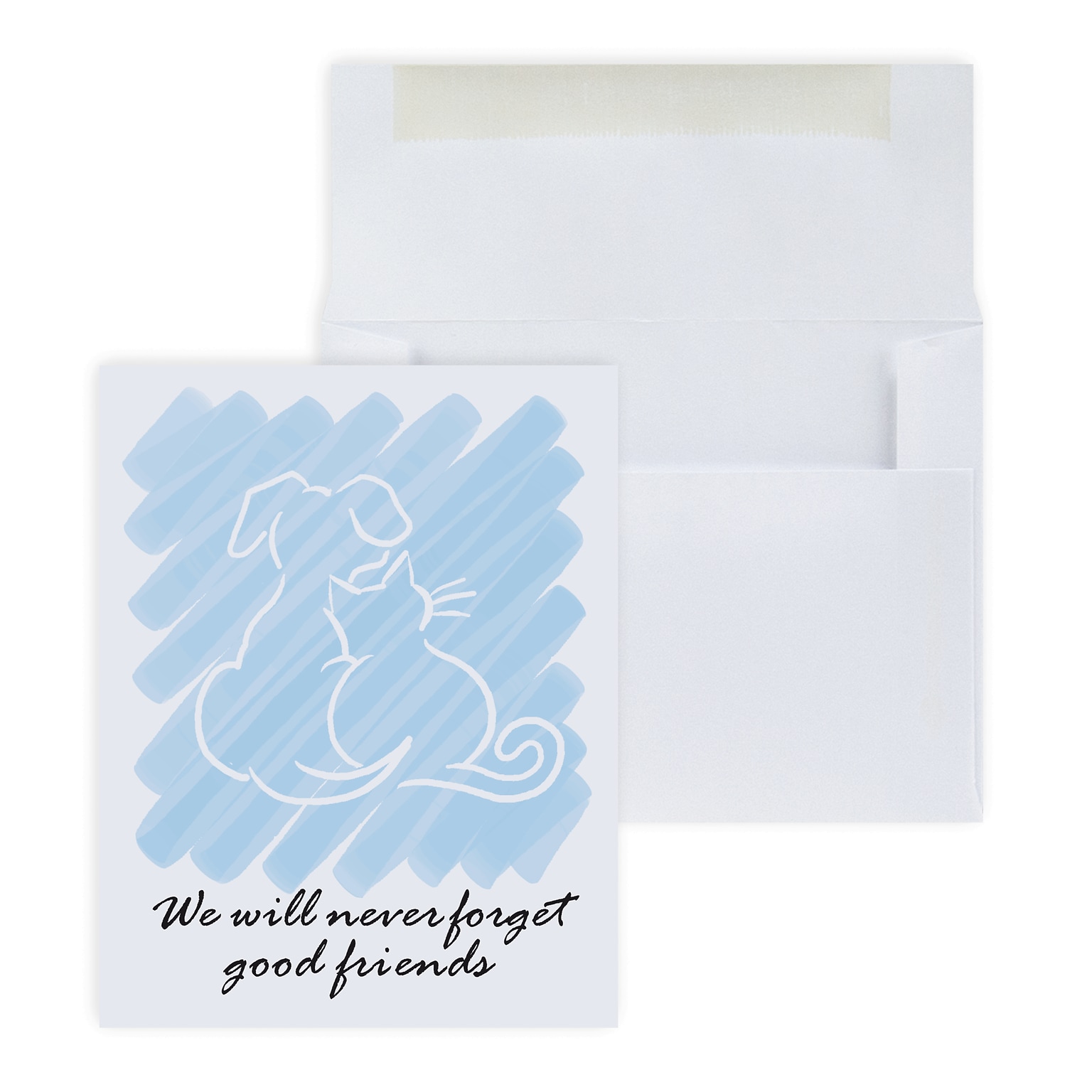 Custom Never Forget Good Friends Sympathy Cards, With Envelopes, 5-3/8 x 4-1/4, 25 Cards per Set