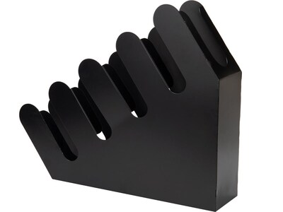 Mind Reader 4-Compartment Angled Stainless Steel Organizer for Hot or Cold Disposable Cups, Black Royal (4ACUPHOLD-BKRY)